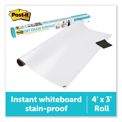 Image of Post-it® DEF4X3 Dry Erase Surface, Laminate Film, 48" x 7 mil x 36", White
