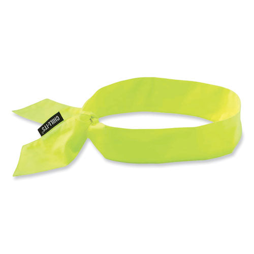 Image of ergodyne® 12301 Chill-Its 6700 Cooling Bandana Polymer Tie Headband, One Size Fits Most, Lime