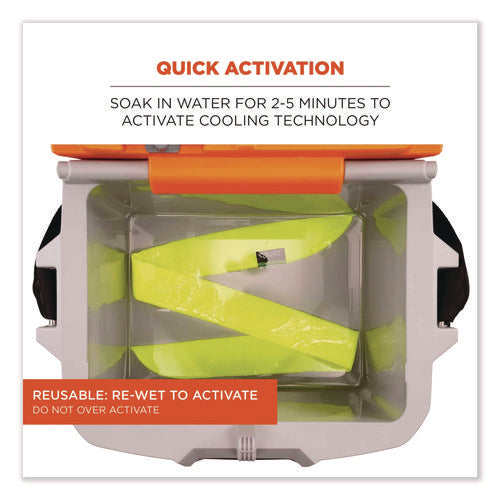 Image of ergodyne® 12301 Chill-Its 6700 Cooling Bandana Polymer Tie Headband, One Size Fits Most, Lime