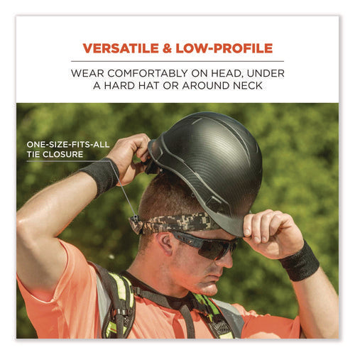 Image of ergodyne® 12301 Chill-Its 6700 Cooling Bandana Polymer Tie Headband, One Size Fits Most, Lime