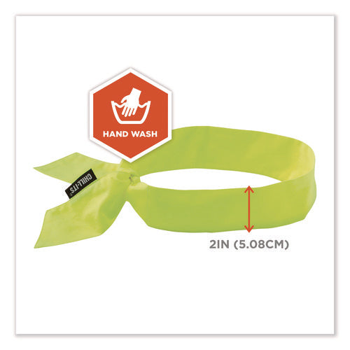 Image of ergodyne® 12301 Chill-Its 6700 Cooling Bandana Polymer Tie Headband, One Size Fits Most, Lime