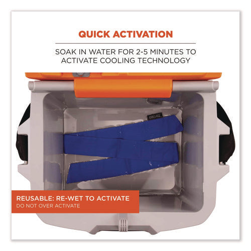 Image of ergodyne® 12307 Chill-Its 6700 Cooling Bandana Polymer Tie Headband, One Size Fits Most, Solid Blue