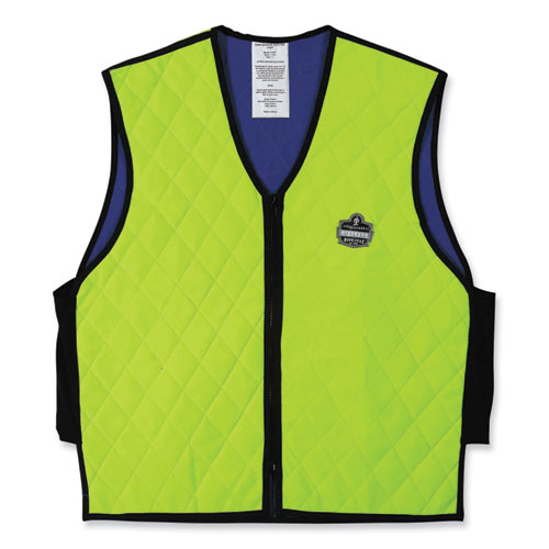 Image of ergodyne® 12533 Chill-Its 6665 Embedded Polymer Cooling Vest with Zipper, Nylon/Polymer, Medium, Lime