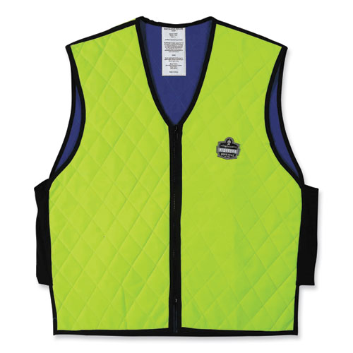 Image of ergodyne® 12536 Chill-Its 6665 Embedded Polymer Cooling Vest with Zipper, Nylon/Polymer, 2X-Large, Lime