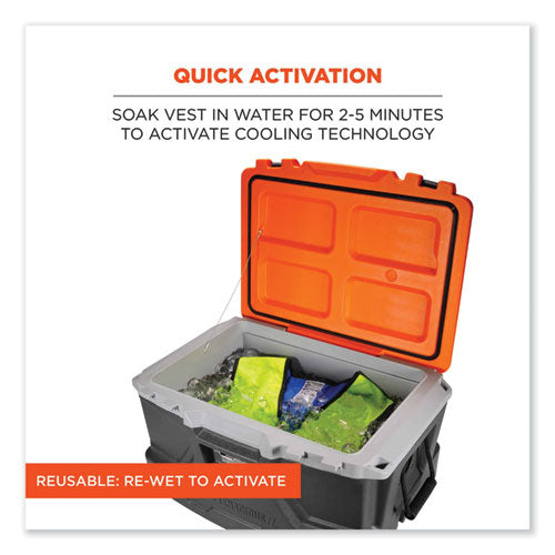 Image of ergodyne® 12536 Chill-Its 6665 Embedded Polymer Cooling Vest with Zipper, Nylon/Polymer, 2X-Large, Lime