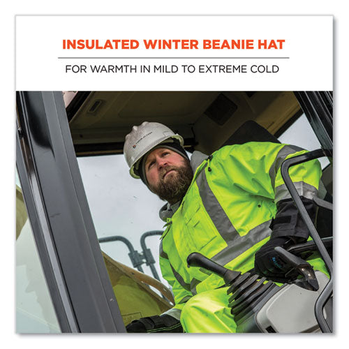 Image of ergodyne® 16818 N-Ferno 6818 Knit Winter Hat Fleece Lined, One Size Fits Most, Black