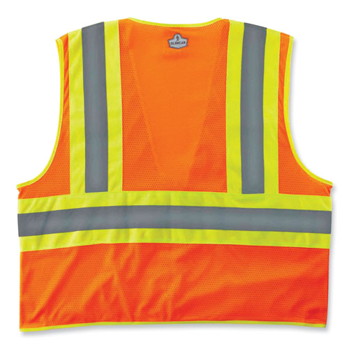 Image of ergodyneÂ® GloWear 8229Z Class 2 Economy Two-Tone Zipper Vest, Polyester, Small/Medium, Orange