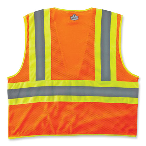 Image of ergodyneÂ® GloWear 8229Z Class 2 Economy Two-Tone Zipper Vest, Polyester, Large/X-Large, Orange