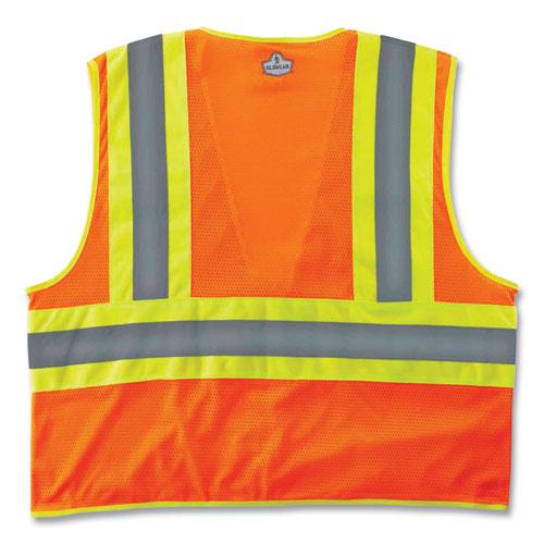 Image of ergodyne® 21307 GloWear 8229Z Class 2 Economy Two-Tone Zipper Vest, Polyester, 2X-Large/3X-Large, Orange