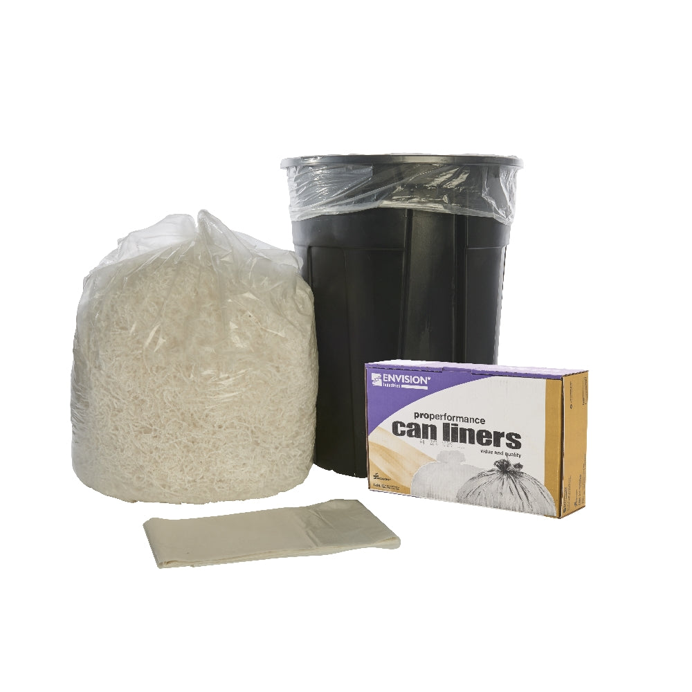 Image of SKILCRAFT® ProPerformance Can Liners, Linear Low Density, Heavy Duty, VA Mandated, Clear, 33" x 44" - 39 Gallon - 0.95mil