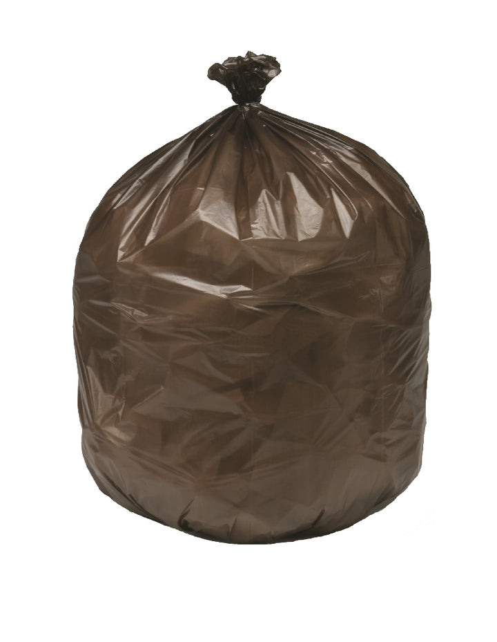 Image of SKILCRAFT® Maximum Performance Can Liners, Extra Heavy Duty, 33" x 39" - 33-39 Gallon - 1.22mil, Brown