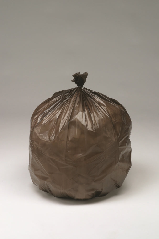 Image of SKILCRAFT® CLC Controlled Life-Cycle Plastic Bags, Heavy Duty, Brown, 30" x 36" - 30 Gallon - 0.8mil