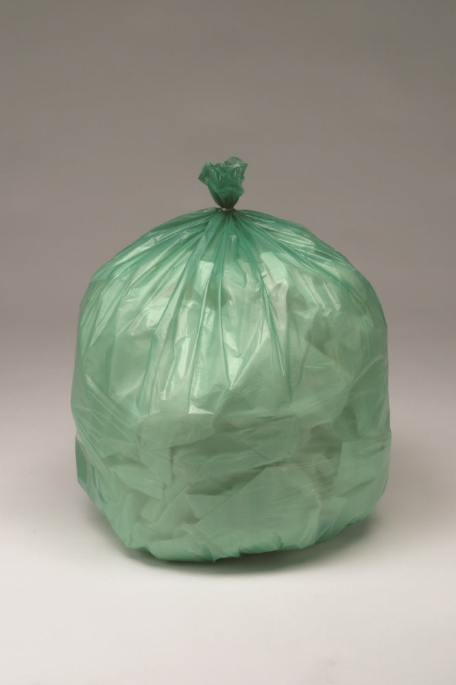 Image of SKILCRAFT® CLC Controlled Life-Cycle Plastic Bags, Extra Heavy Duty, Green, 33" x 40" - 33 Gallon - 1.1mil
