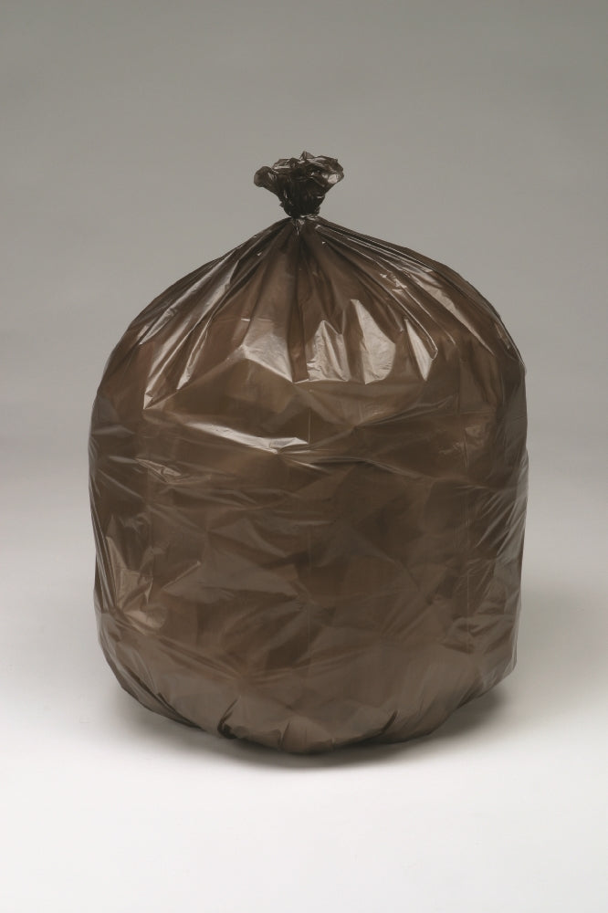 Image of SKILCRAFT® CLC Controlled Life-Cycle Plastic Bags, Extra Heavy Duty, Brown, 33" x 44" - 39 Gallon - 1.1mil