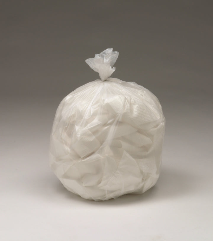 Image of SKILCRAFT® CLC Controlled Life-Cycle Plastic Bags, Medium Duty, White, 24" x 30" - 13 Gallon - 0.7mil