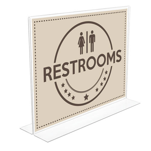 Image of deflecto® 879301 Anti-Glare Stand Up Double Sided Sign Holder, 8.5 X 11, Clear