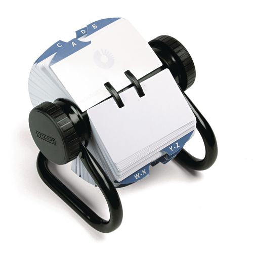 Image of Rolodex Open Rotary Card File, Holds 500 2.25 X 4 Cards, Black