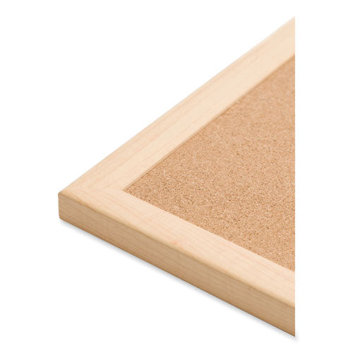 Image of U Brands Cork Bulletin Board, 72" x 48" (Actual Size: 70" x 47"), Tan Surface, Birch Finished Wood Frame