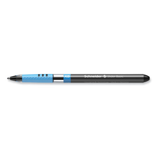 Image of Schneider® 151201 Slider Basic Ballpoint Pen, Stick, Extra-Bold 1.4 mm, Black Ink, Black Barrel, 10/Box