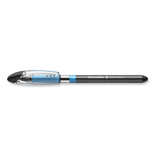 Image of Schneider® 151201 Slider Basic Ballpoint Pen, Stick, Extra-Bold 1.4 mm, Black Ink, Black Barrel, 10/Box
