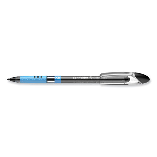 Image of Schneider® 151201 Slider Basic Ballpoint Pen, Stick, Extra-Bold 1.4 mm, Black Ink, Black Barrel, 10/Box