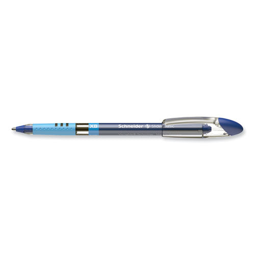 Image of Schneider® 151203 Slider Basic Ballpoint Pen, Stick, Extra-Bold 1.4 mm, Blue Ink, Blue Barrel, 10/Box