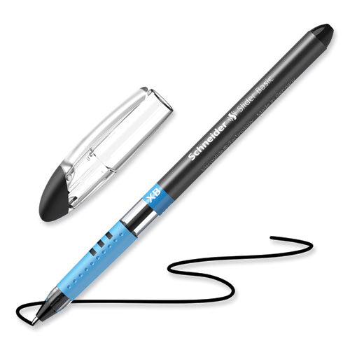 Image of Schneider® 151201 Slider Basic Ballpoint Pen, Stick, Extra-Bold 1.4 mm, Black Ink, Black Barrel, 10/Box