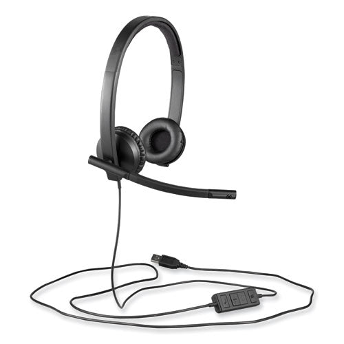 Image of Logitech® 981-000574 H570e Binaural Over The Head Wired Headset, Black