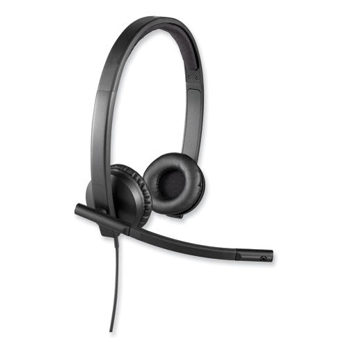 Image of Logitech® 981-000574 H570e Binaural Over The Head Wired Headset, Black