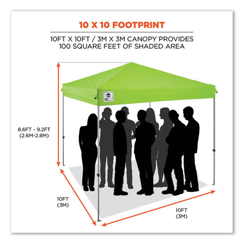 Image of ergodyne® 12910 Shax 6010 Lightweight Pop-Up Tent, Single Skin, 10 ft x 10 ft, Polyester/Steel, Lime