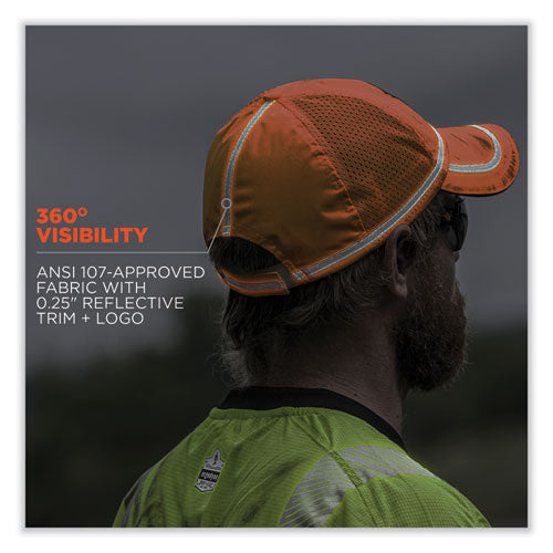 Image of ergodyne® 23238 GloWear 8930 Hi-Vis Baseball Cap, Polyester, One Size Fits Most, Orange