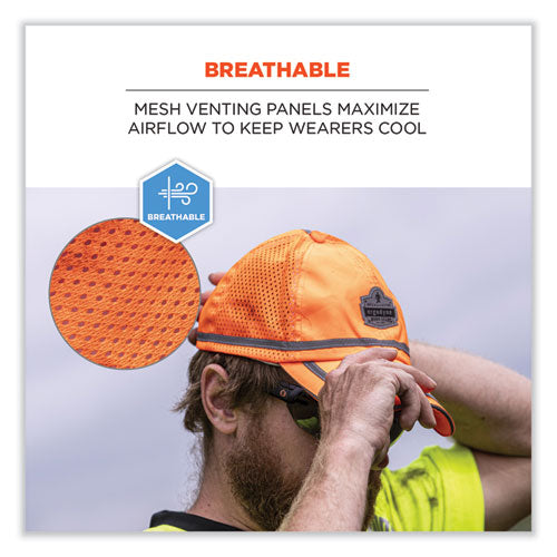 Image of ergodyne® 23238 GloWear 8930 Hi-Vis Baseball Cap, Polyester, One Size Fits Most, Orange