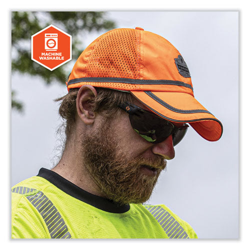 Image of ergodyne® 23238 GloWear 8930 Hi-Vis Baseball Cap, Polyester, One Size Fits Most, Orange