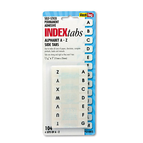 Image of Redi-Tag® B31005 Legal Index Tabs, Preprinted Alpha: A to Z, 1/12-Cut, White, 0.44" Wide, 104/Pack
