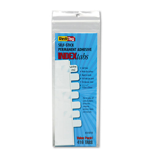 Image of Redi-Tag® B31010 Legal Index Tabs, Customizable: Handwrite Only, 1/5-Cut, White, 1" Wide, 416/Pack