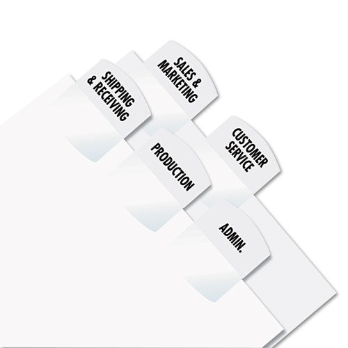 Image of Redi-Tag® B39017 Laser Printable Index Tabs, 1/5-Cut, White, 1.13" Wide, 375/Pack