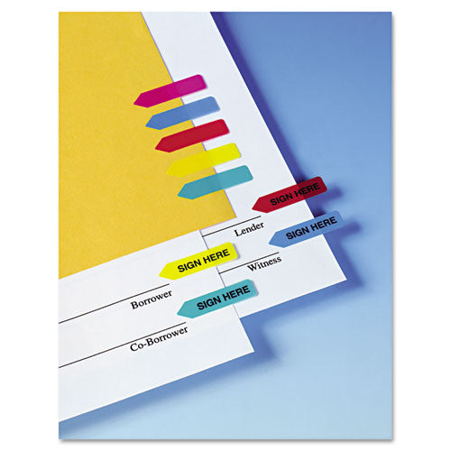 Image of Redi-Tag® B72020 Mini Arrow Page Flags, "sign Here", Blue/mint/red/yellow, 126 Flags/pack