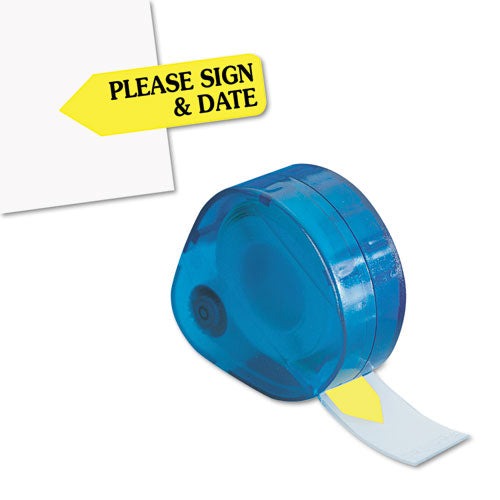 Image of Redi-Tag® B91032 Arrow Message Page Flag Refills, "please Sign And Date", Yellow, 120/roll, 6 Rolls