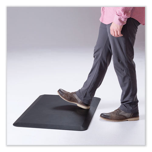 Image of Safco® 2111BL Anti-Fatigue Mat, Rectangular, Black Textured Surface, 24" x 36"