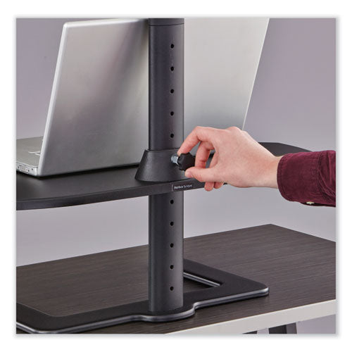 Image of Safco® 2180BL Stance Height-Adjustable Laptop Stand, 26.9 x 18 x 1.25 to 15.75, Black, Supports 15 lbs