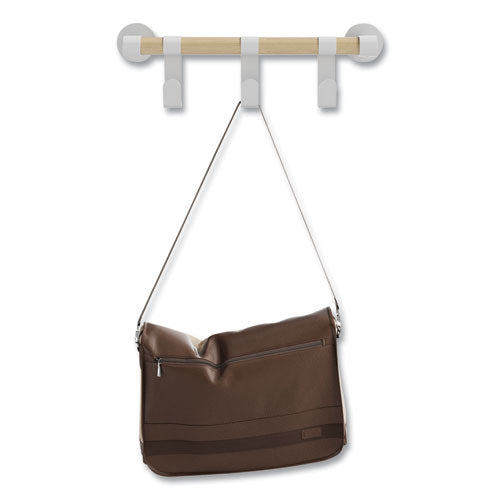 Image of Safco® 4263WH Resi Coat Wall Rack, 3 Hook, 19.75w x 4.25d x 6h, White