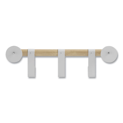 Image of Safco® 4263WH Resi Coat Wall Rack, 3 Hook, 19.75w x 4.25d x 6h, White