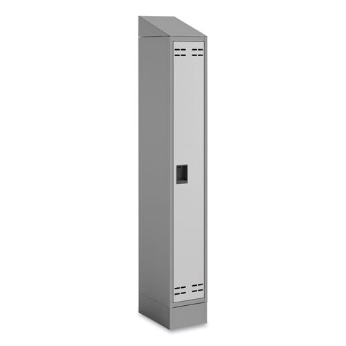 Image of Safco® 5516GR Single Sloped Metal Locker Hood Addition, 12w x 18d x 6h, Gray
