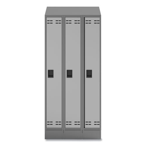 Image of Safco® 5518GR Triple Sloped Metal Locker Hood Addition, 36w x 18d x 6h, Gray