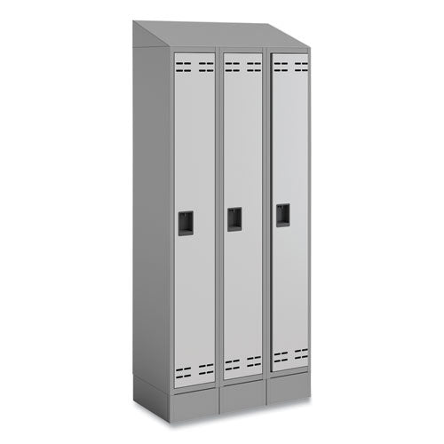 Image of Safco® 5518GR Triple Sloped Metal Locker Hood Addition, 36w x 18d x 6h, Gray