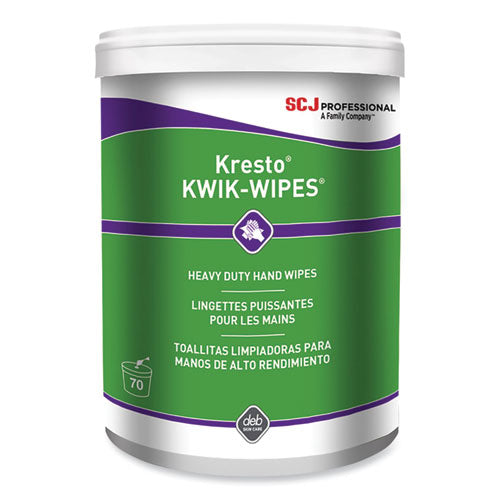 Image of SC Johnson Professional® KKW70W Kresto Kwik-Wipes, Cloth, 1-Ply, 7.9 X 5.7, Citrus, White, 70/pack, 6 Packs/carton