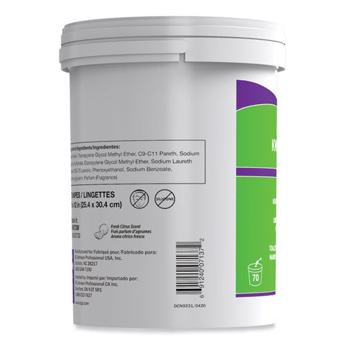 Image of SC Johnson Professional® KKW70W Kresto Kwik-Wipes, Cloth, 1-Ply, 7.9 X 5.7, Citrus, White, 70/pack, 6 Packs/carton