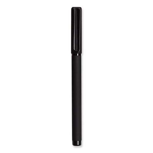 Image of U Brands 5007U01-24 Catalina Soft Touch Porous Point Pen, Stick, Fine 0.7 mm, Black Ink, Black Barrel, Dozen