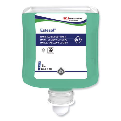 Image of SC Johnson Professional® HAB1L Estesol Hand, Hair and Body Cleaner Manual Cartridge, Rainforest Scent, 1 L, 6/Carton