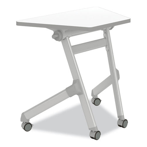 Image of Safco® 1226DE Learn Nesting Trapezoid Desk, 32.83" x 22.25" to 29.5", White/Silver